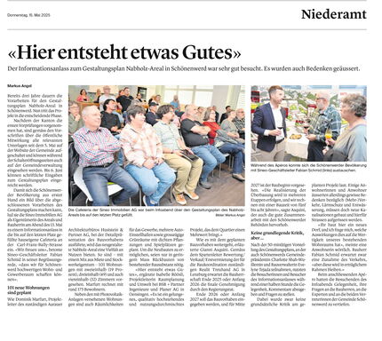 Oltner Tagblatt_Informationsanlass Nabholz-Areal_Hier entsteht etwas Gutes