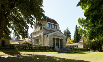 Sanierungsarbeiten an der Gebäudehülle der kleinen Abdankungshalle