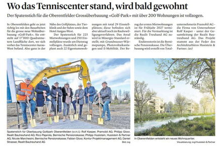 Aargauer Zeitung_Wo das Tenniscenter stand, wird bald gewohnt
